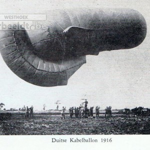 AVW_1916_06_26_Duitse kabelballon boven het Zwartegat in Klerken 1916